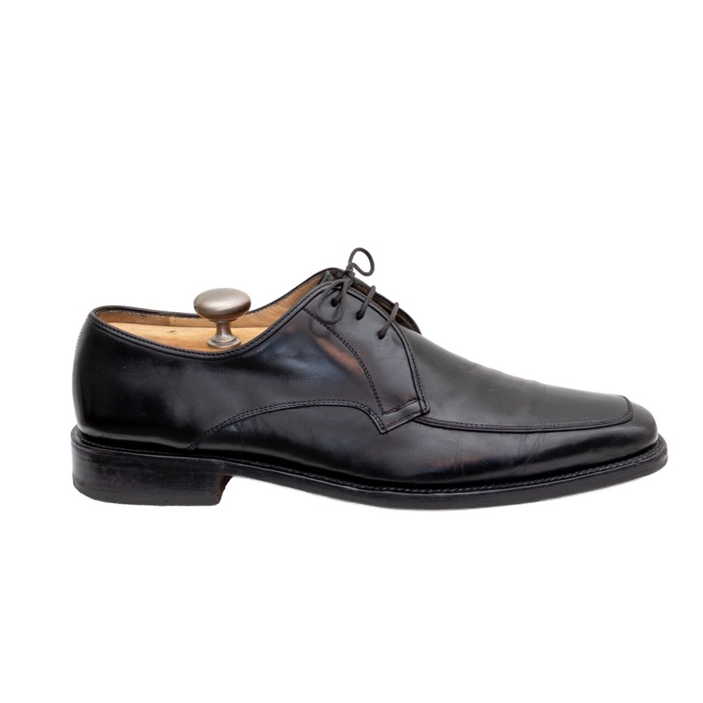 Salvatore Ferragamo Black Apron Toe Derby Dress Shoes Mens US 10.5 D UK 9.5 - Picture 3 of 14